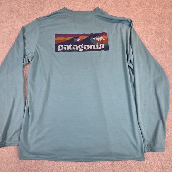 Patagonia Other - Patagonia Capilene Cool Daily Graphic Long-Sleeve Shirt Mens Large Aqua Flaw